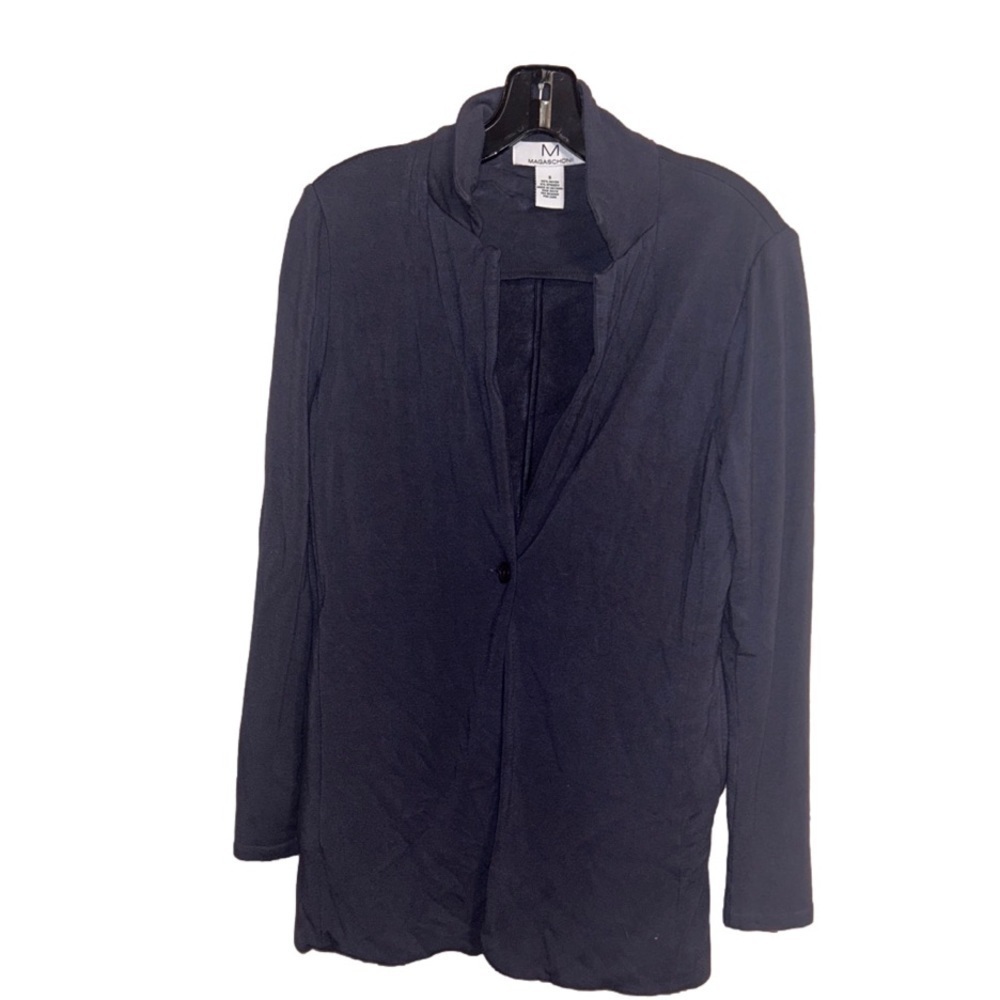 Magaschoni One Button Blue Cardigan Size Small